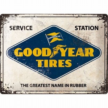 Goodyear tires banden sevice station relief wandbord metaal