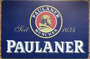 Paulaner bier reclamebord van metaal