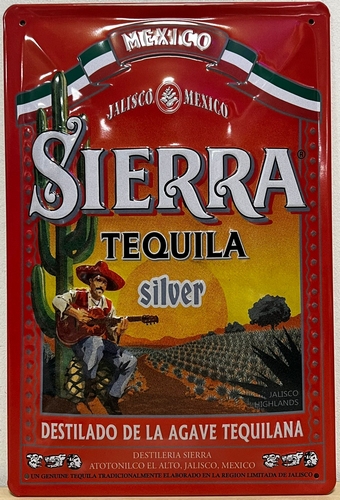 Sierra Tequila Silver reclamebord van metaal