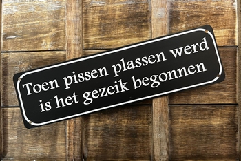 Pissen plassen gezeik wandbord