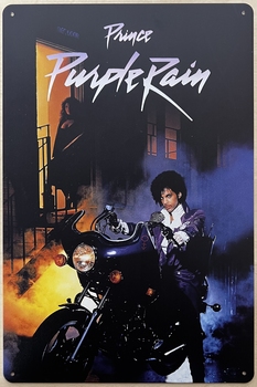 Prince Purplle rain reclamebord metaal 30x20 cm