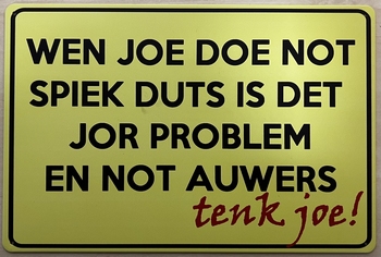 Spiek Duts Jor Problem wandbord van metaal