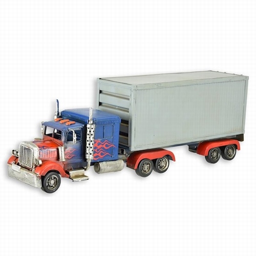 Amerikaanse truck  met container metalen miniatuur
