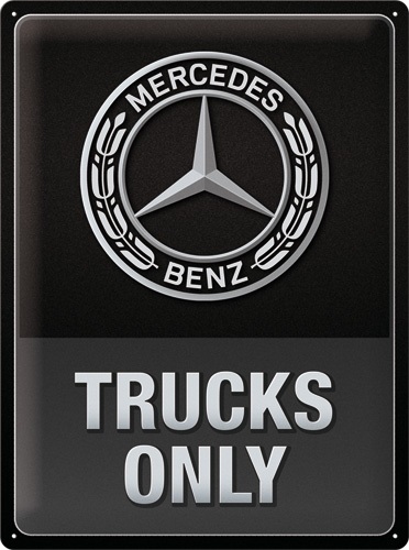 Mercedes benz truck only metalen wandbord relief