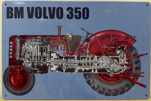 BM Volvo 350 Tractor wandbord van metaal