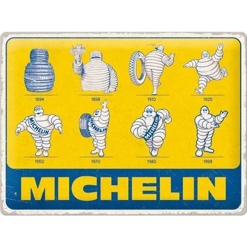 Michelin bibendum logo evolution reclamebord