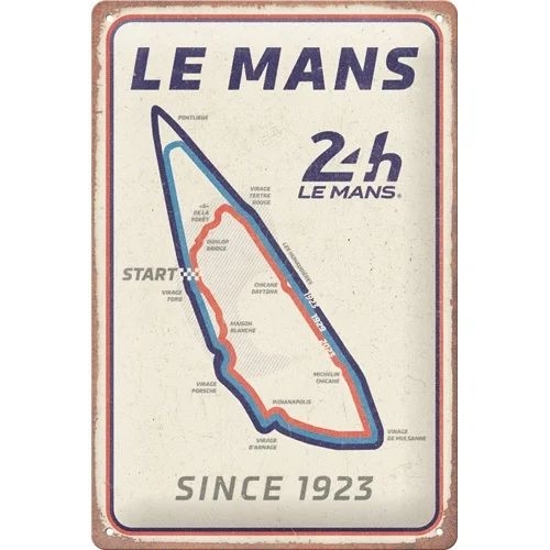 24h van le Mans circuit metalen reclamebord reliëf