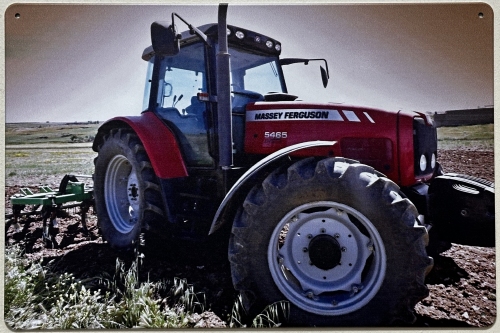 Massey Ferguson ploeg land nieuw model reclamebord