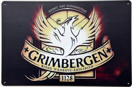 Grimbergen Bier  reclamebord van metaal