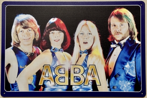 Abba Blauwe kleding reclamebord van metaal