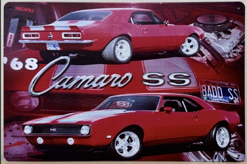 Chevrolet Camaro SS 1968 reclamebord van metaal