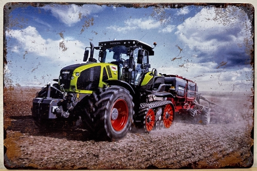 Claas Tractor op land reclamebord van metaal