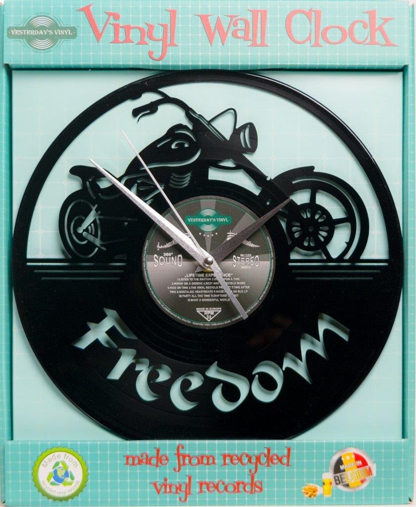 Motorcycle freedom vinyl klok